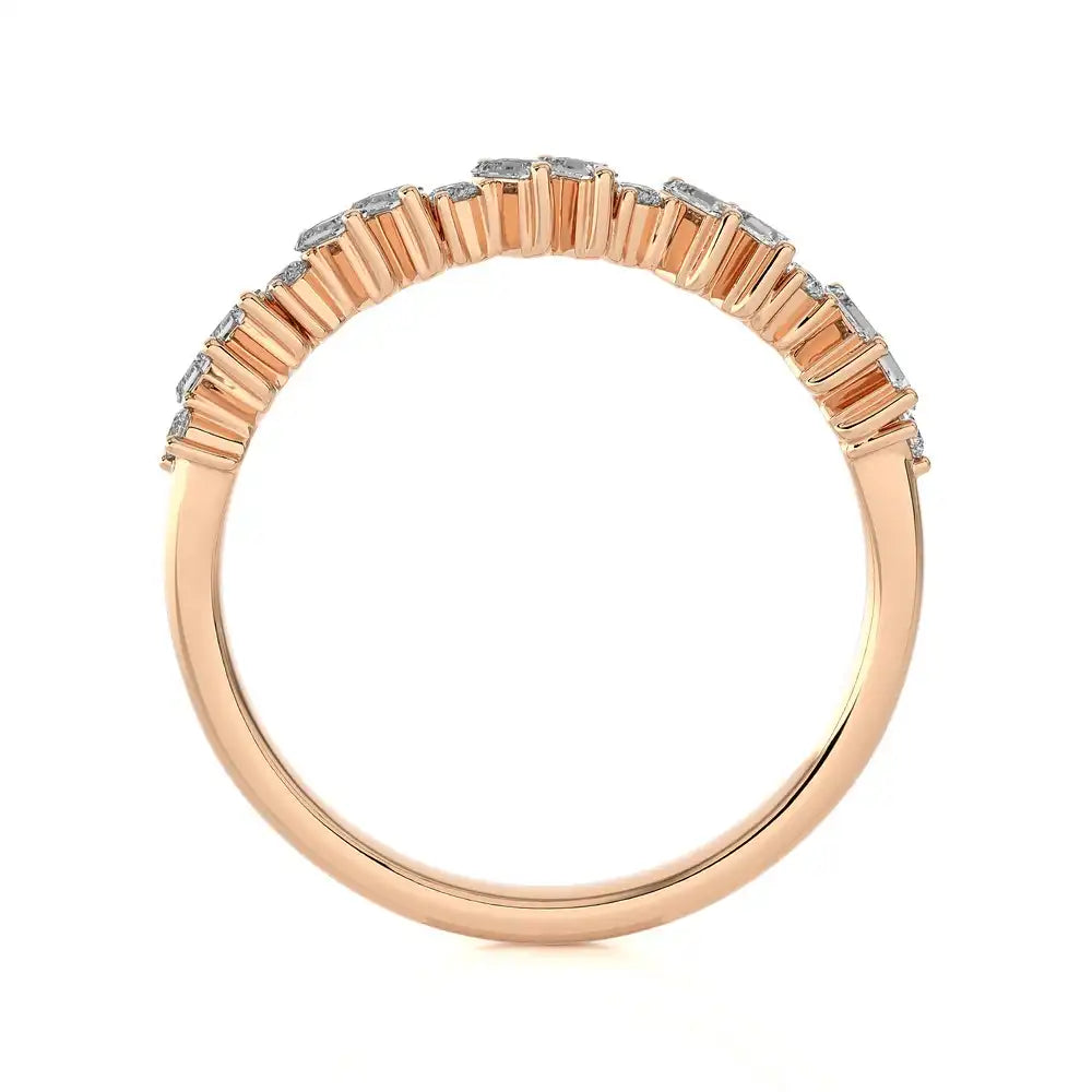 1/3 CTW Elegant Half Eternity Band Ring featuring Baguette Diamonds