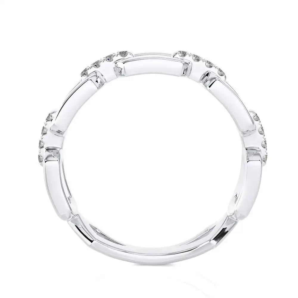 1/8 CTW Pave Diamonds Link Ring