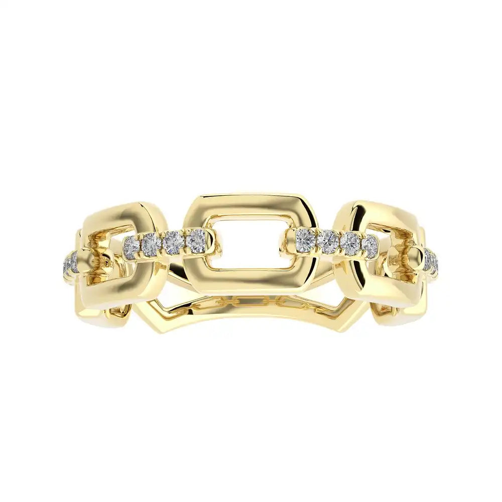 1/8 CTW Pave Diamonds Link Ring