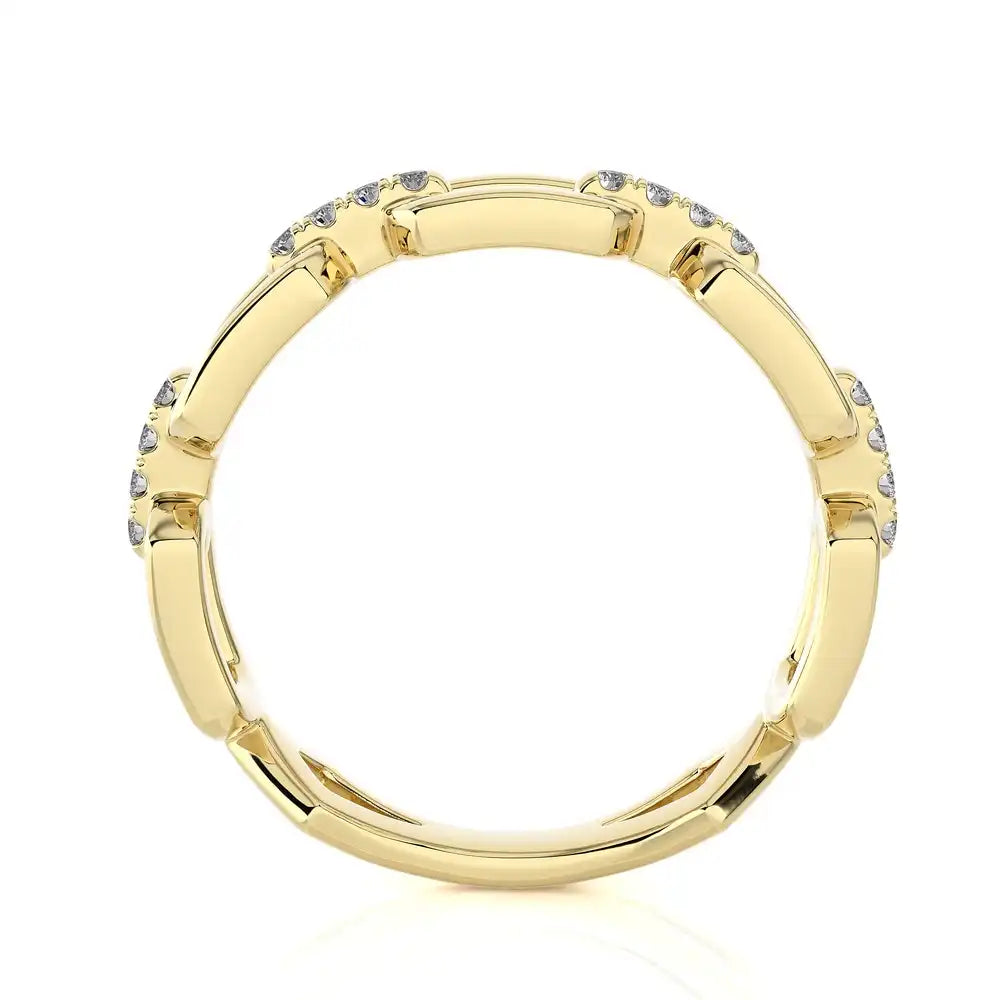 1/8 CTW Pave Diamonds Link Ring