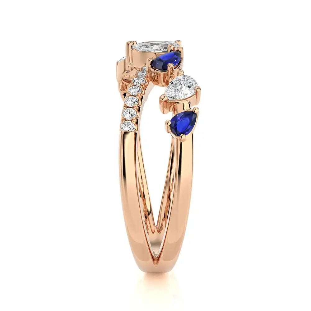 3/4 CTW Fancy Diamonds Multi Shape Criss Cross Ring