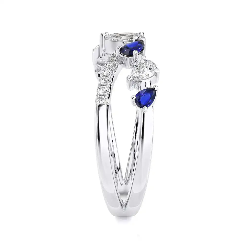 3/4 CTW Fancy Diamonds Multi Shape Criss Cross Ring