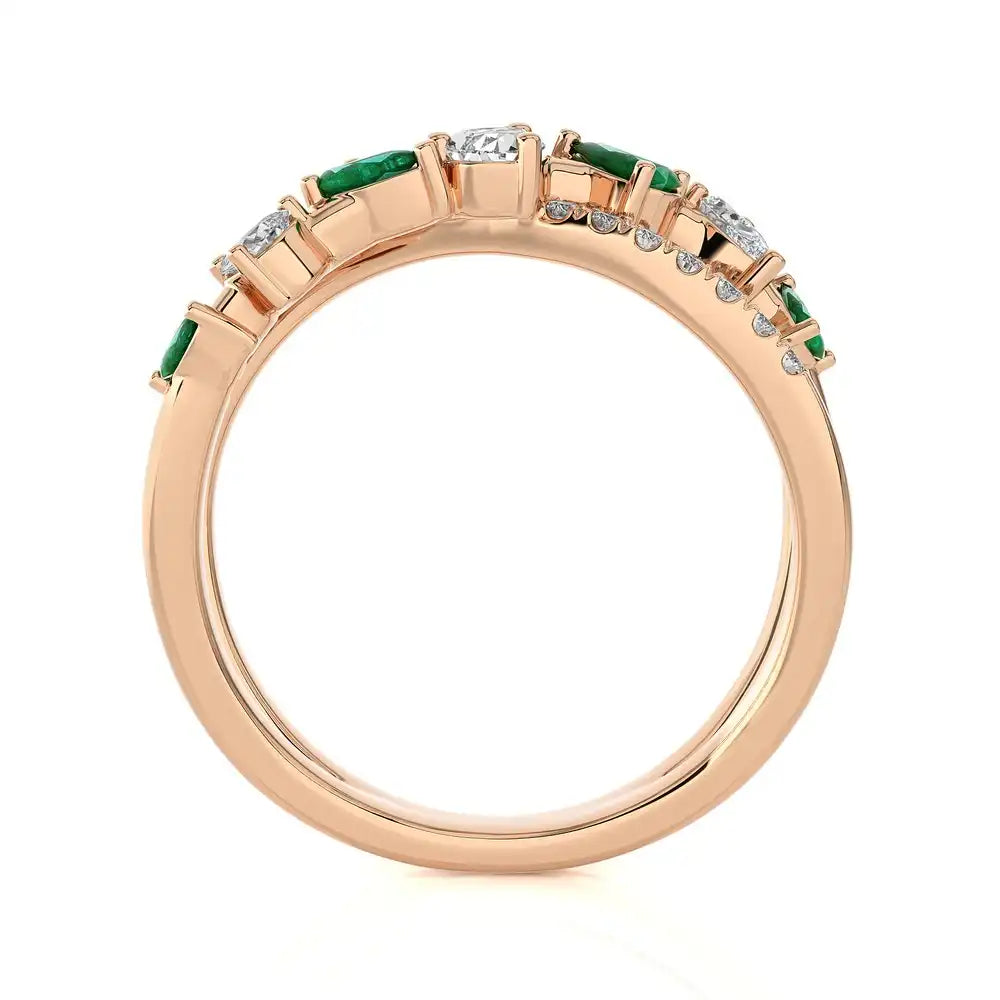 3/4 CTW Fancy Diamonds Multi Shape Criss Cross Ring