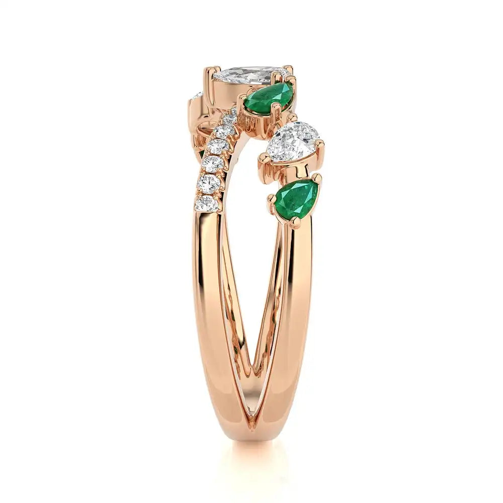 3/4 CTW Fancy Diamonds Multi Shape Criss Cross Ring