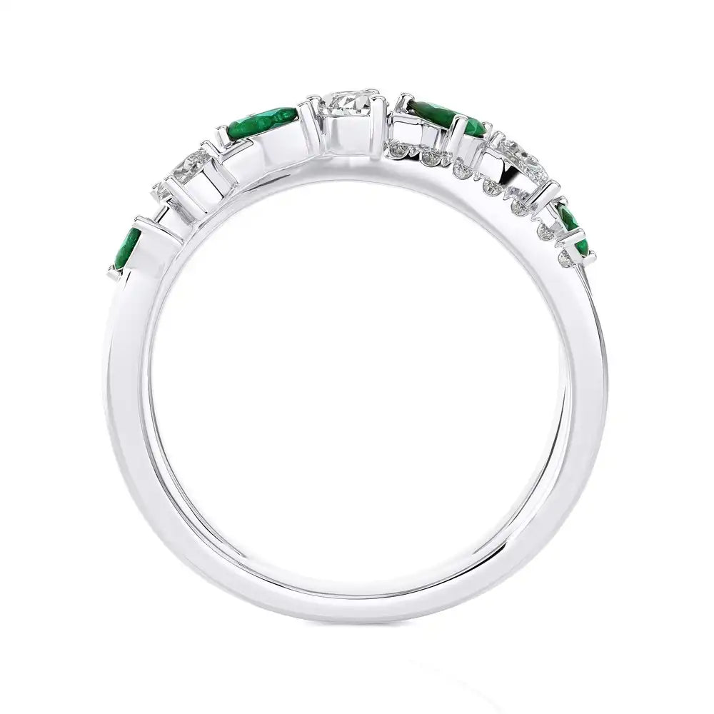 3/4 CTW Fancy Diamonds Multi Shape Criss Cross Ring
