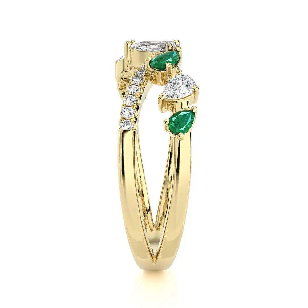 3/4 CTW Fancy Diamonds Multi Shape Criss Cross Ring