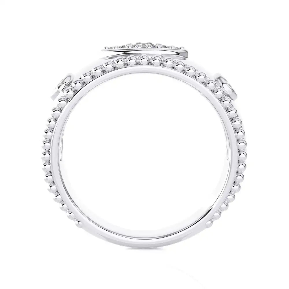 1/4 CTW Encanto Wide Band Shiny Gold & Diamond Ring