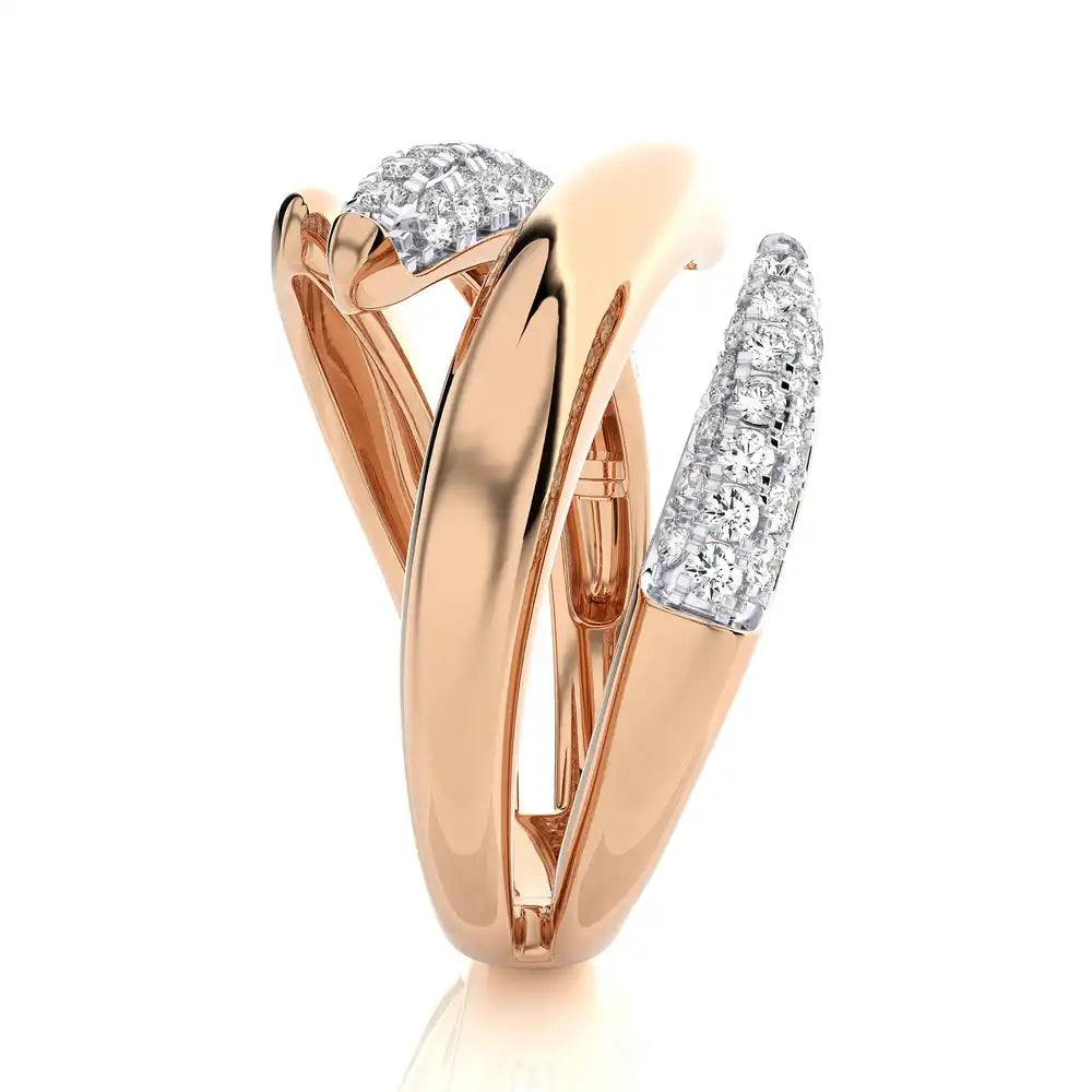 5/8 CTW Micro-Pave Diamonds Stylish Bypass Ring