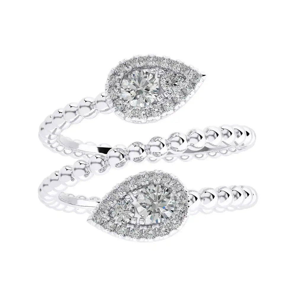5/8 CTW Beaded Gold Stylish FashionRing.
