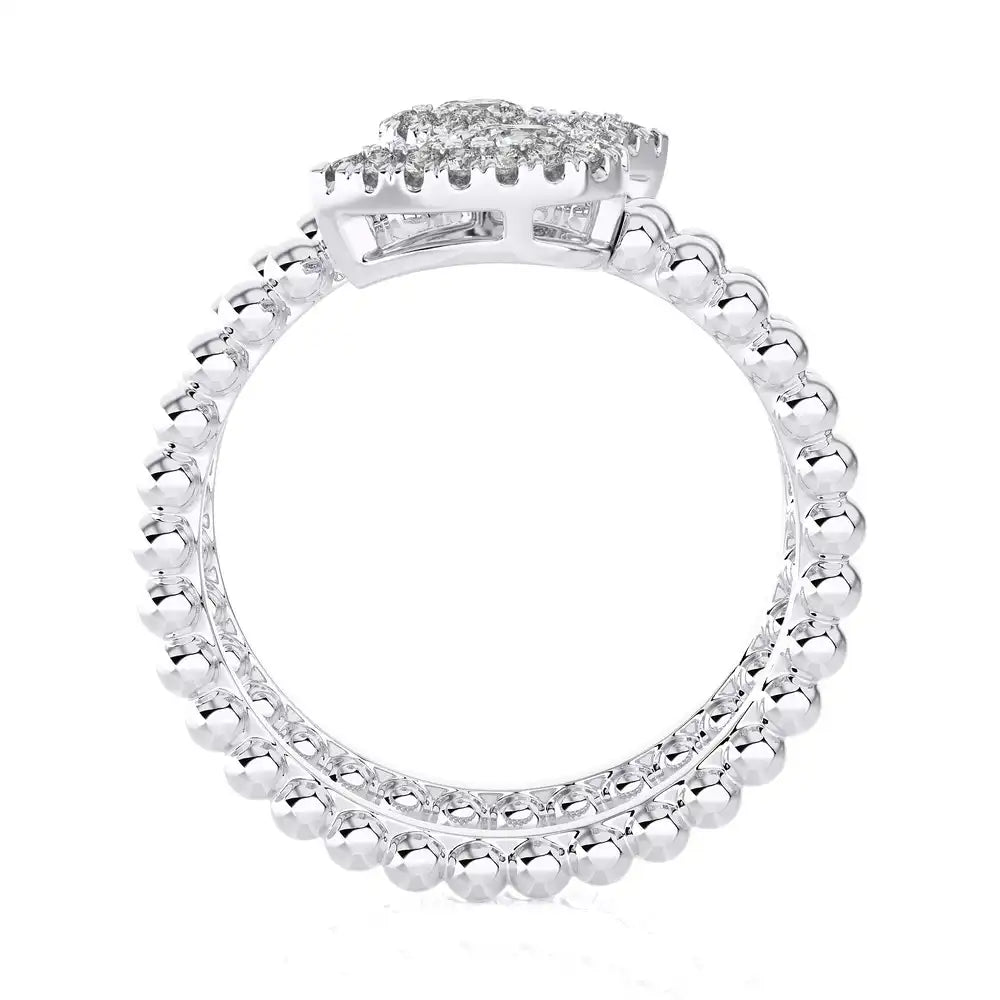 5/8 CTW Beaded Gold Stylish FashionRing.