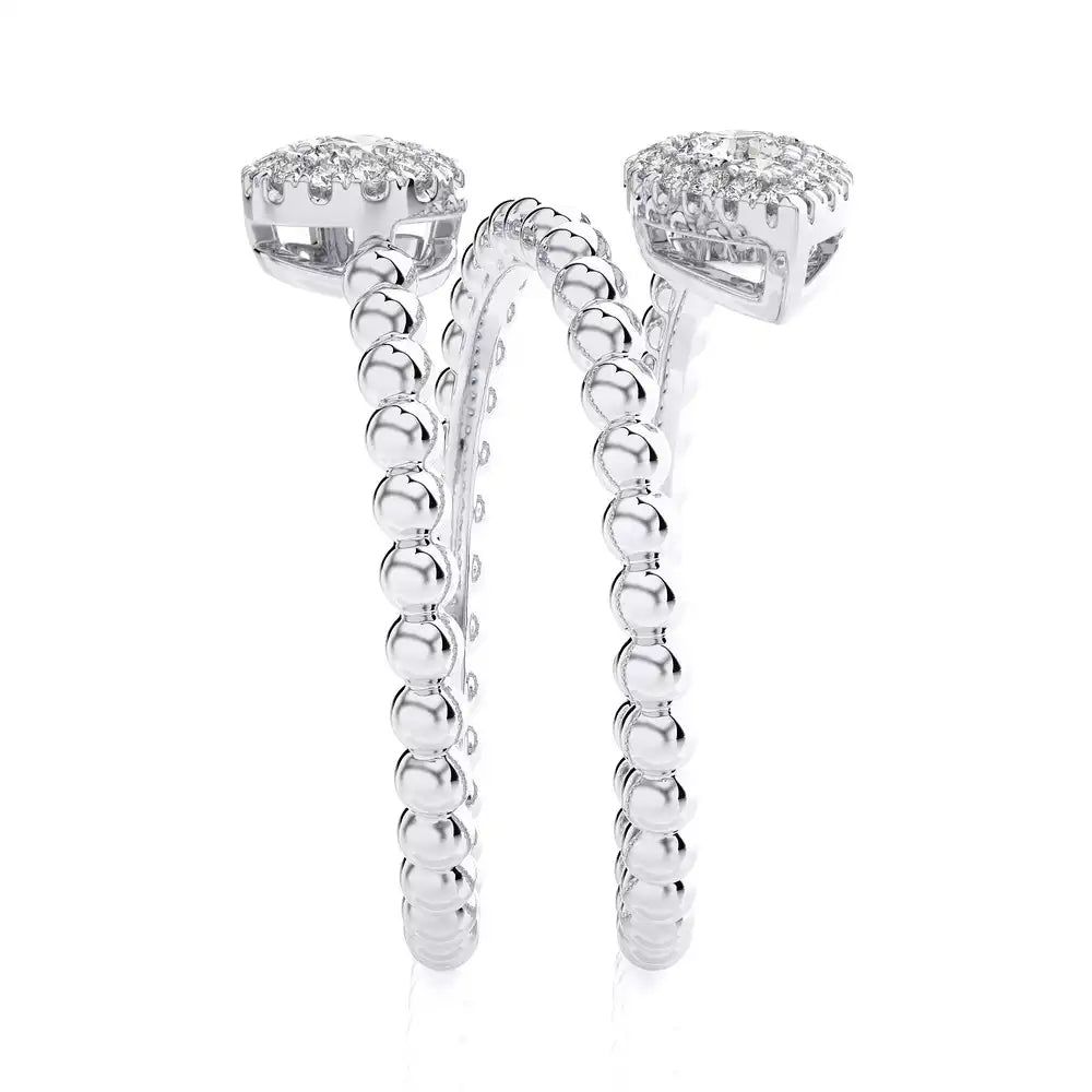5/8 CTW Beaded Gold Stylish FashionRing.