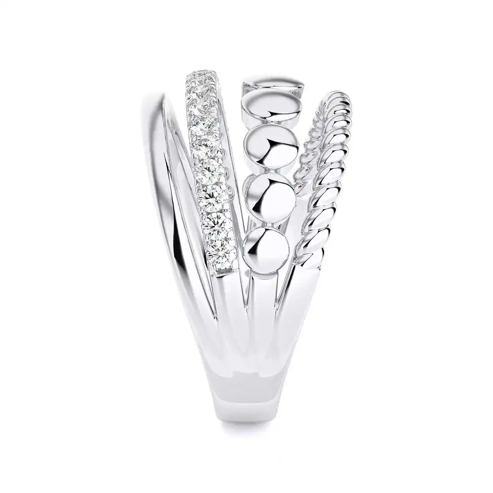 1/4 CTW Encanto Wide 4 Row Rope Band Ring