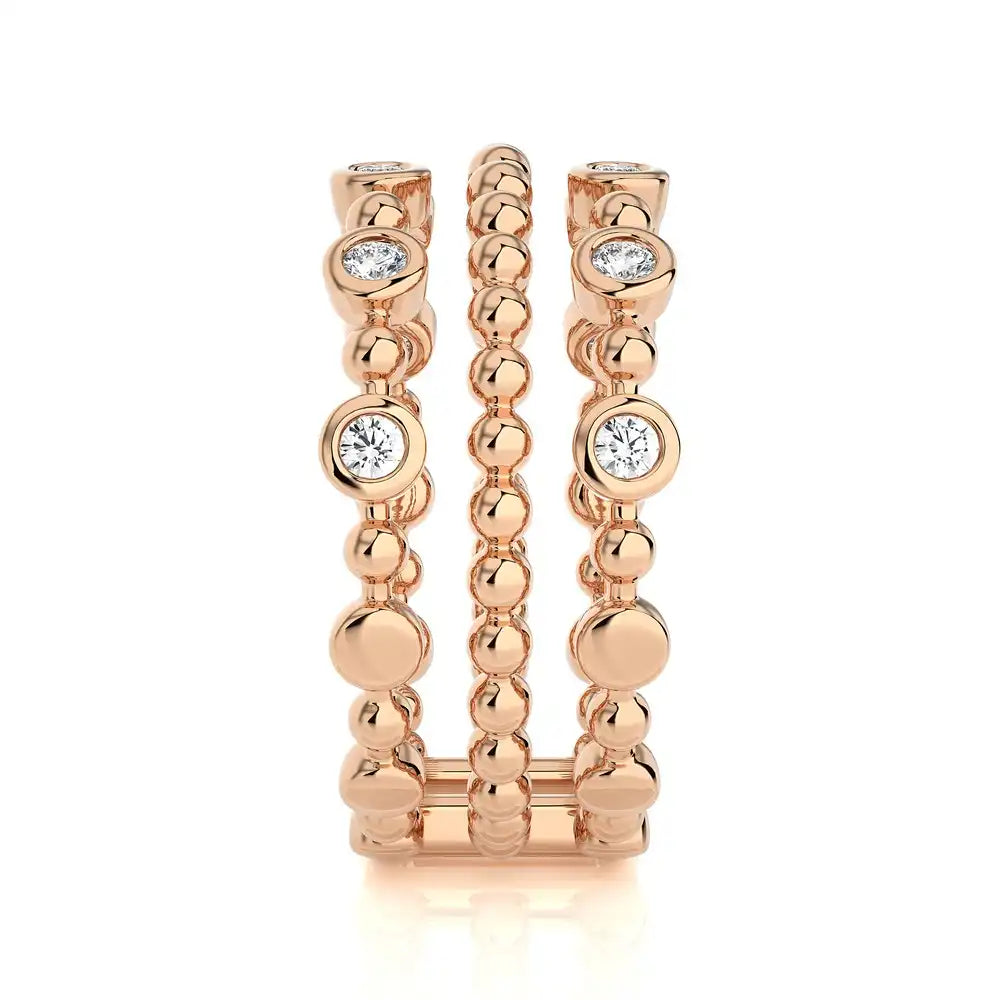 1/3 CTW Diamonds in Gold: - Triple Band Ring