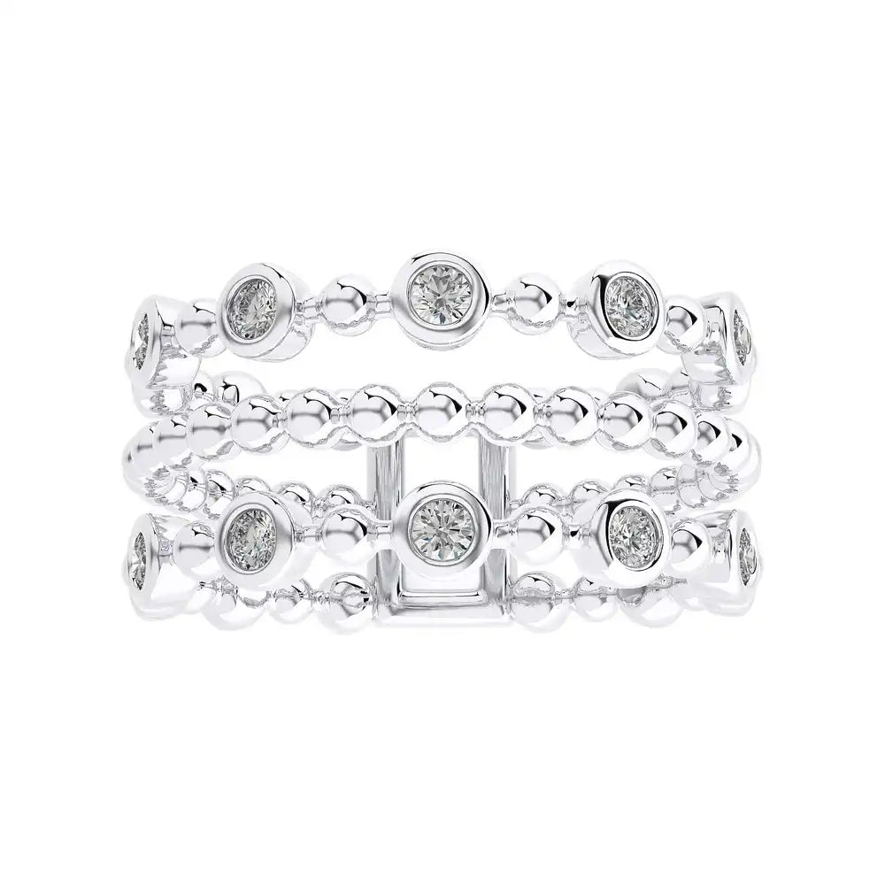 1/3 CTW Diamonds in Gold: - Triple Band Ring