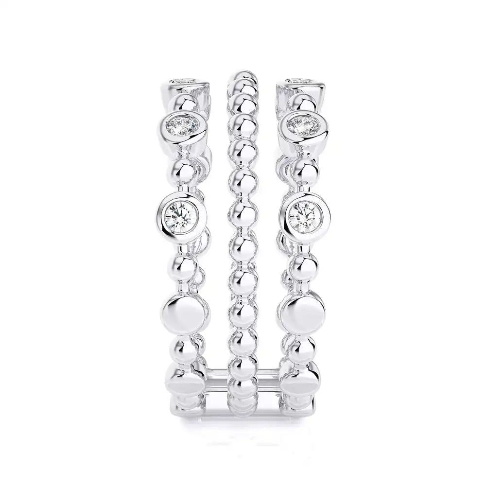 1/3 CTW Diamonds in Gold: - Triple Band Ring