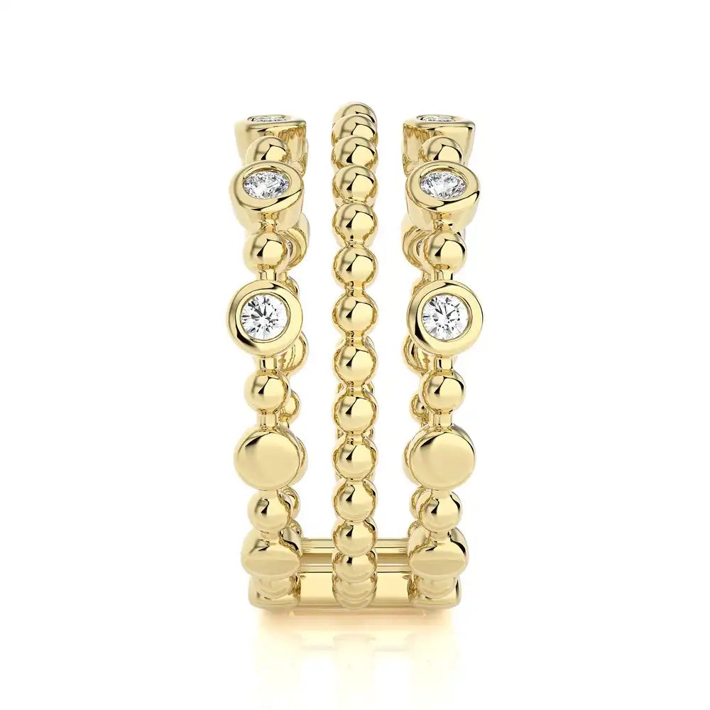 1/3 CTW Diamonds in Gold: - Triple Band Ring