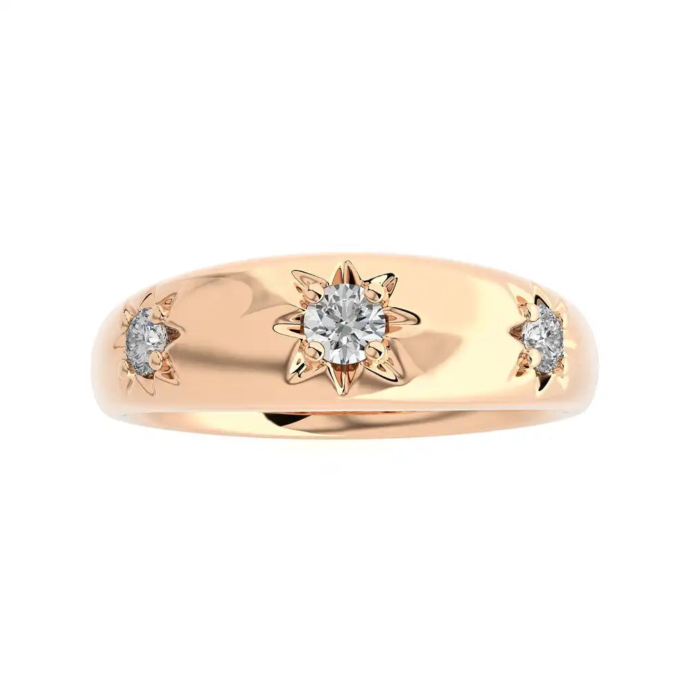 1/5 CTW Round Diamond 3 Star Ring