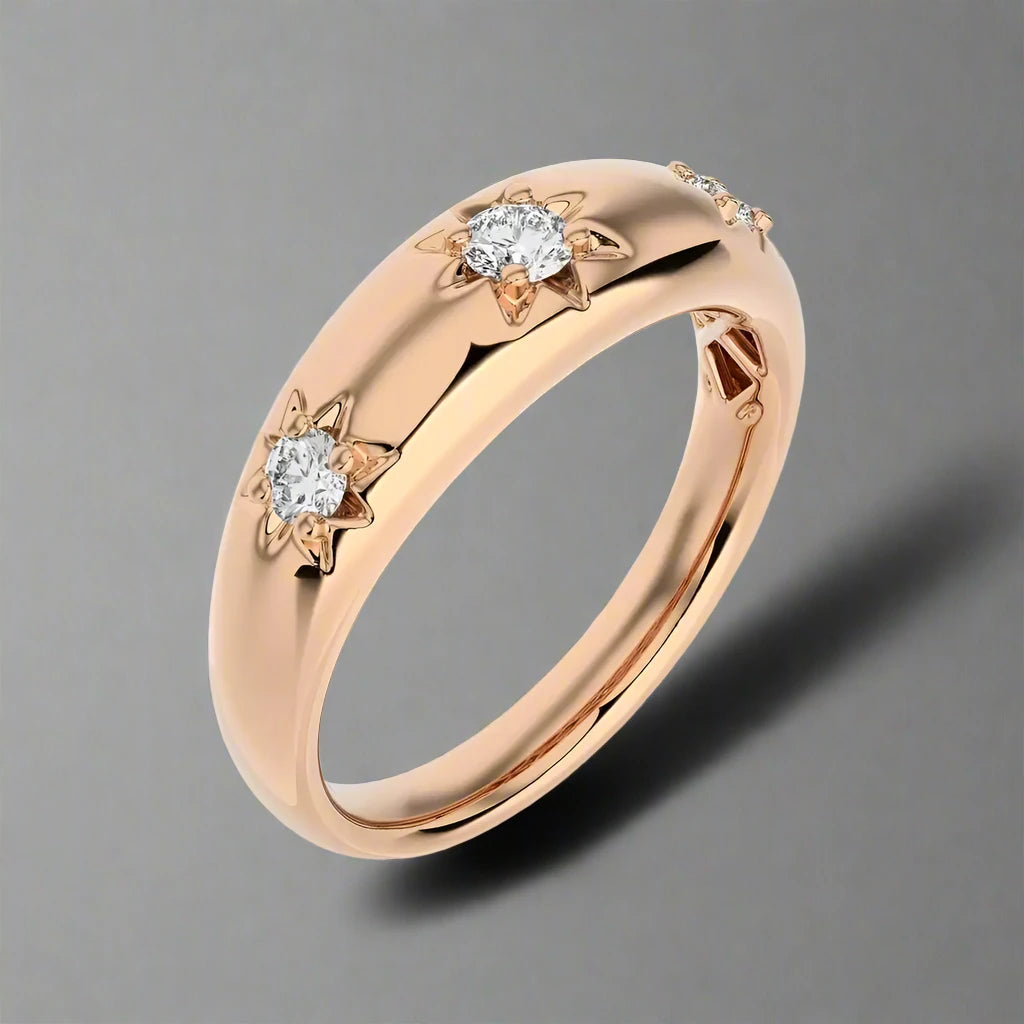 1/5 CTW Round Diamond 3 Star Ring