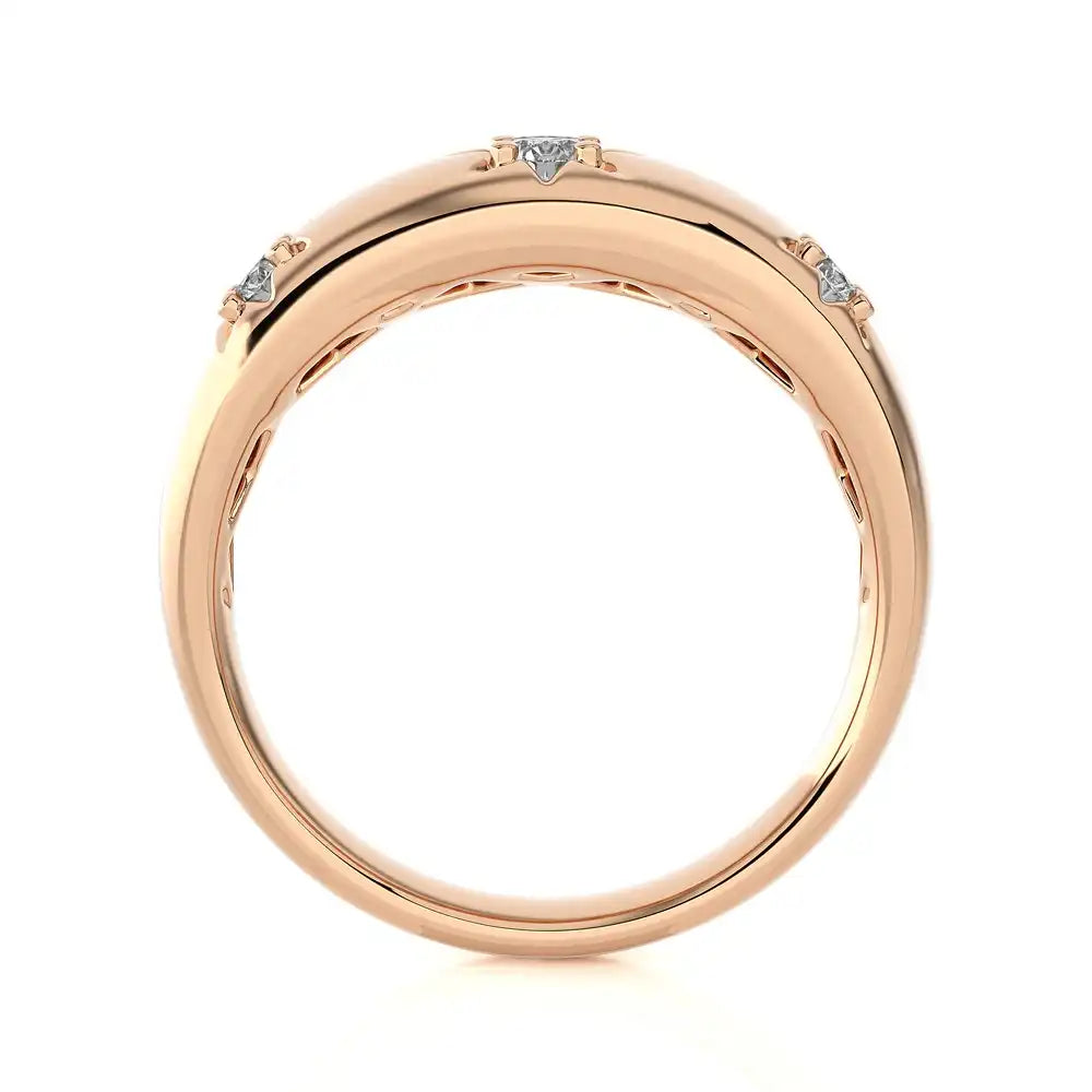 1/5 CTW Round Diamond 3 Star Ring