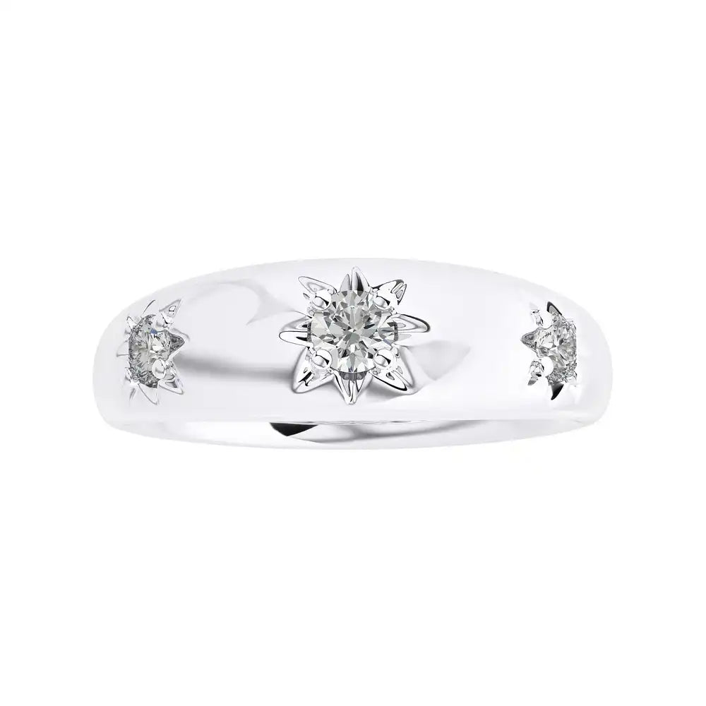 1/5 CTW Round Diamond 3 Star Ring