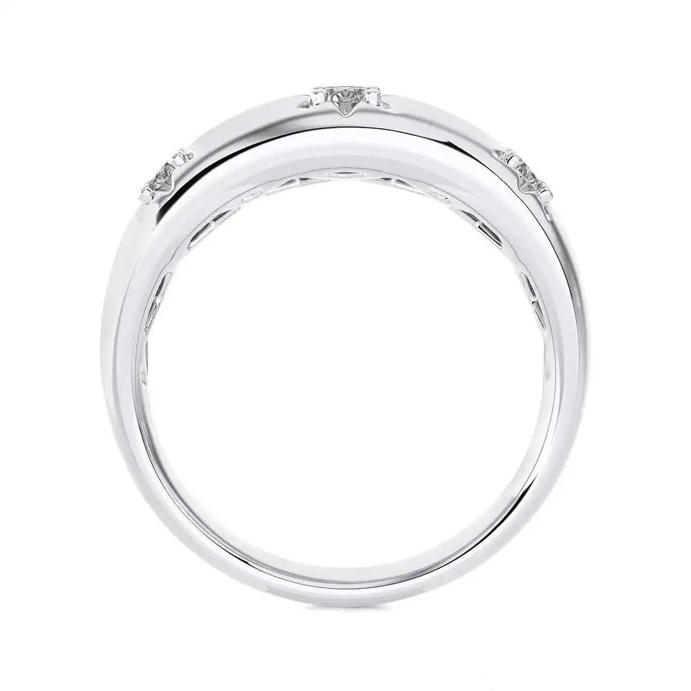 1/5 CTW Round Diamond 3 Star Ring