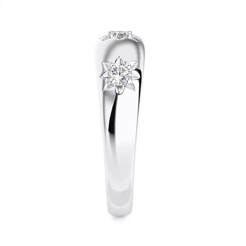 1/5 CTW Round Diamond 3 Star Ring