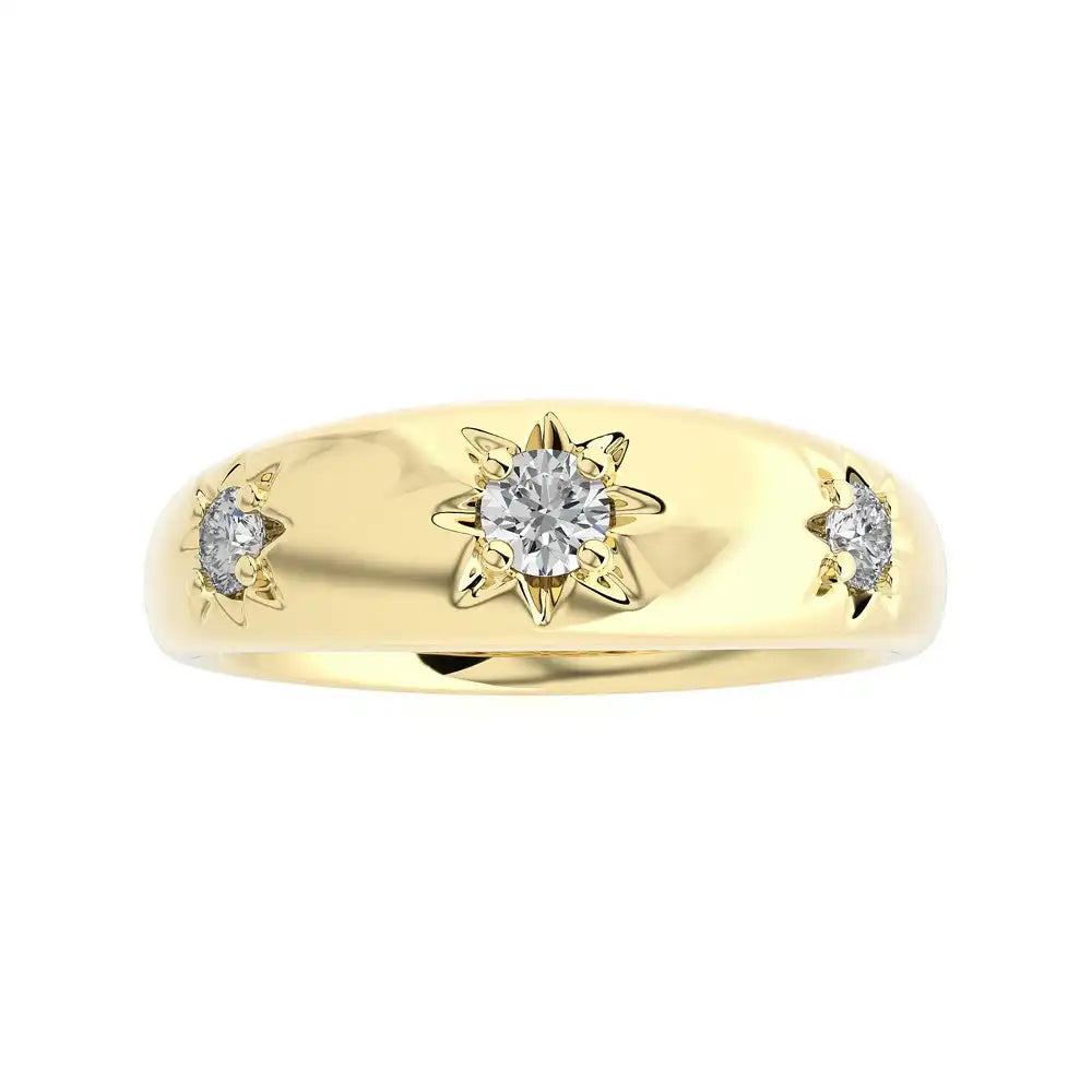1/5 CTW Round Diamond 3 Star Ring