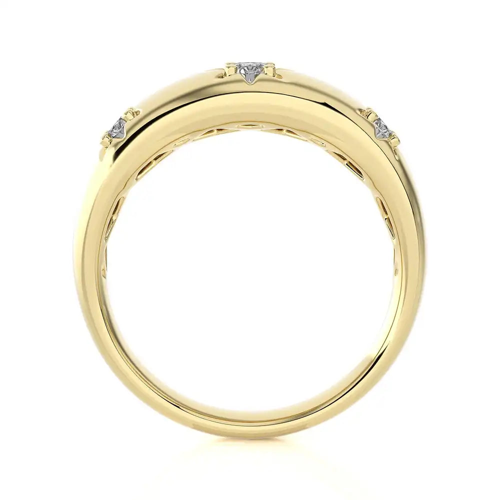 1/5 CTW Round Diamond 3 Star Ring