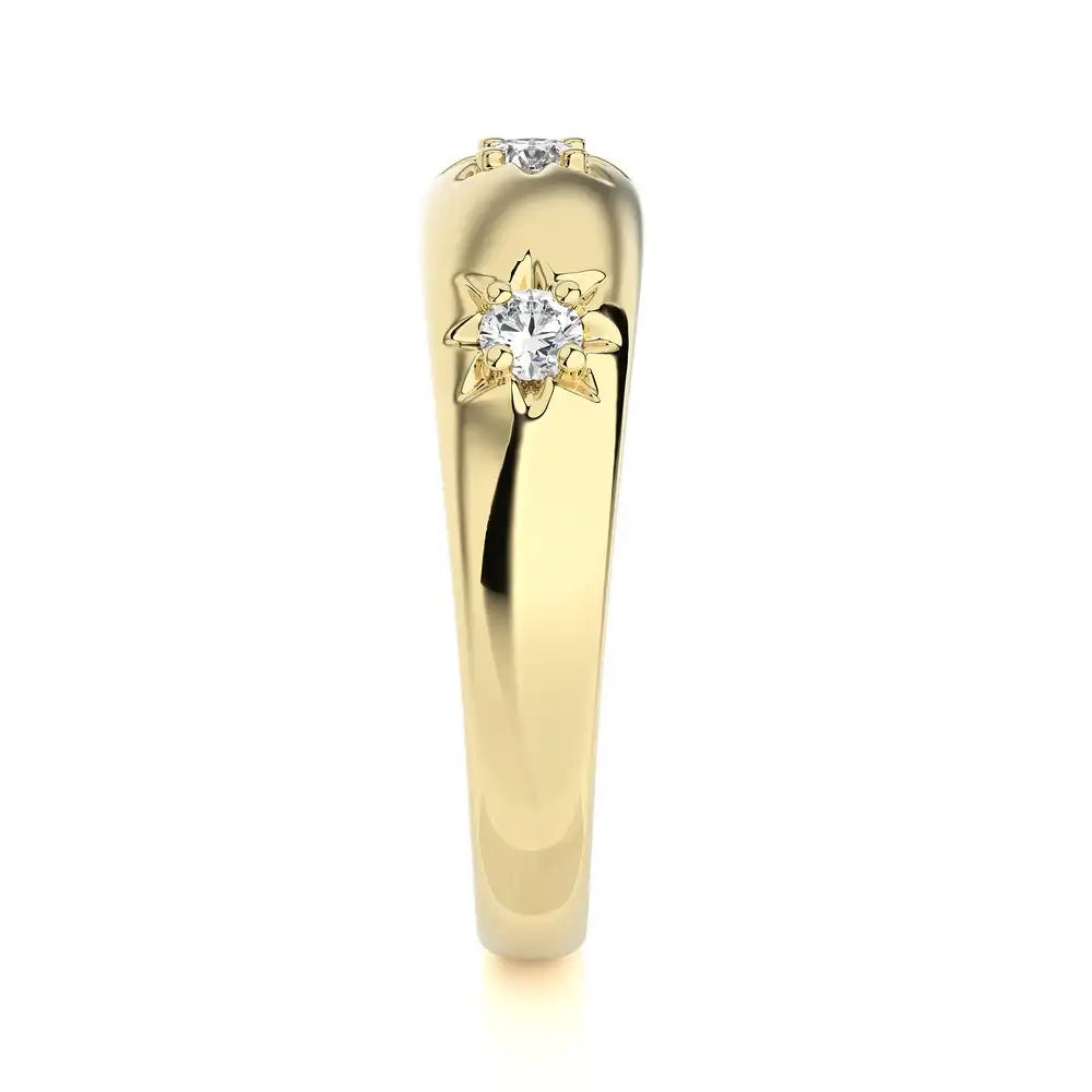 1/5 CTW Round Diamond 3 Star Ring