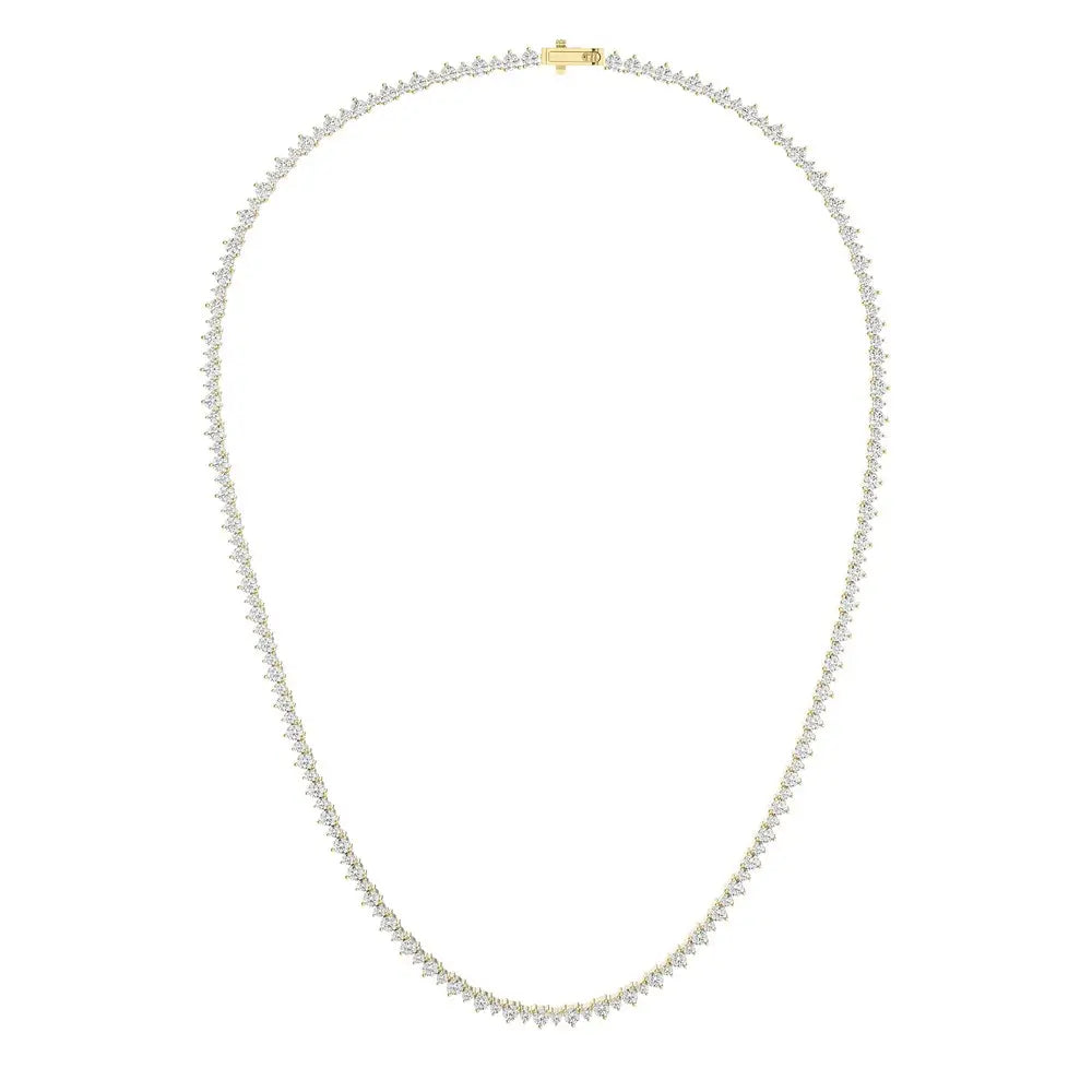 8.0 Ctw 3 Prong Alternate Big and Small Diamonds Tennis Necklace SI GH