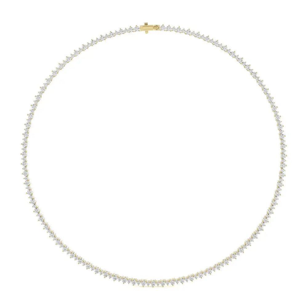 8.0 Ctw 3 Prong Alternate Big and Small Diamonds Tennis Necklace SI GH