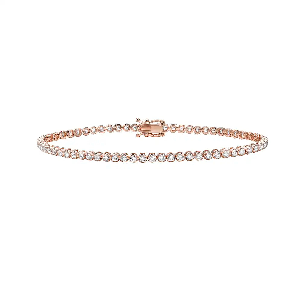 1-1/5 CTW Round Lab Grown Classic Crown Tennis Bracelet