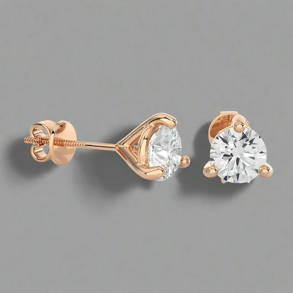 3 CTW Brilliant Lab Grown Certified Diamonds Classic Studs Earrings