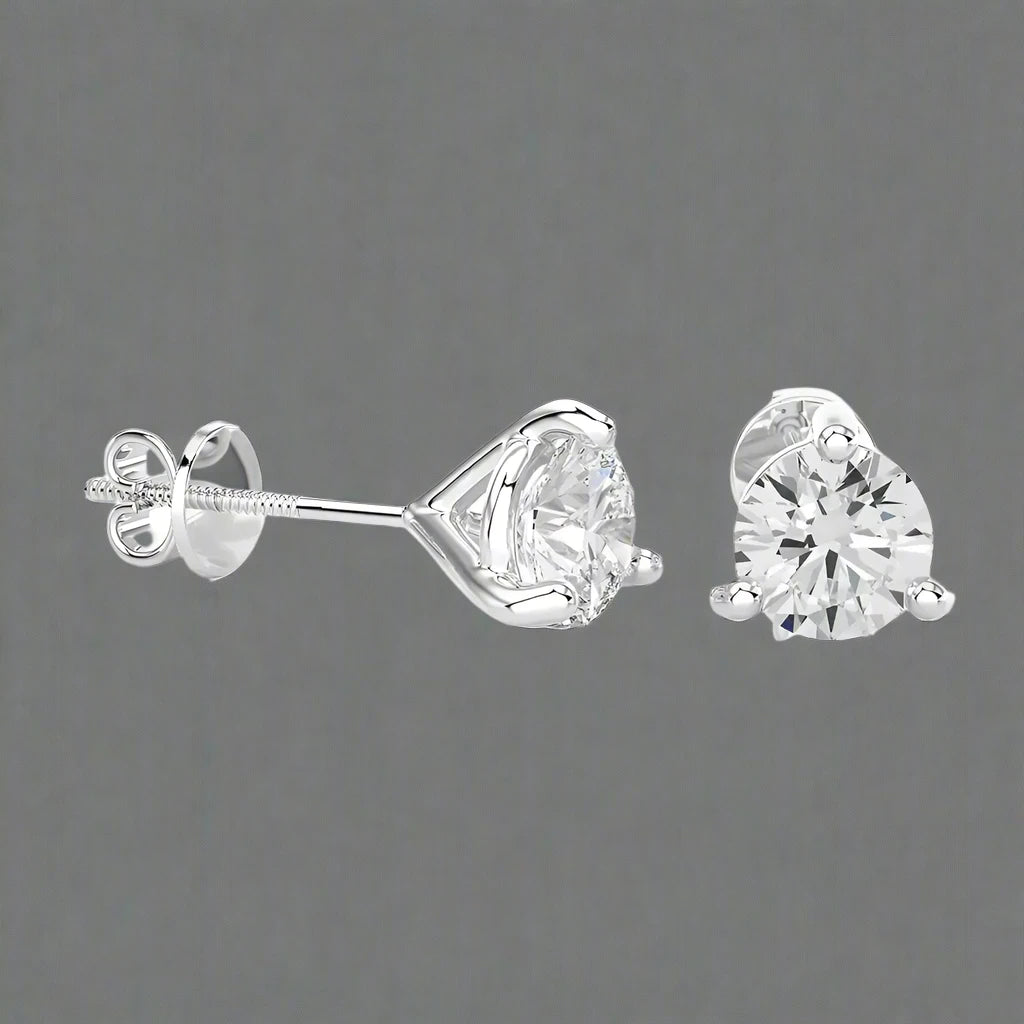 3 CTW Brilliant Lab Grown Certified Diamonds Classic Studs Earrings