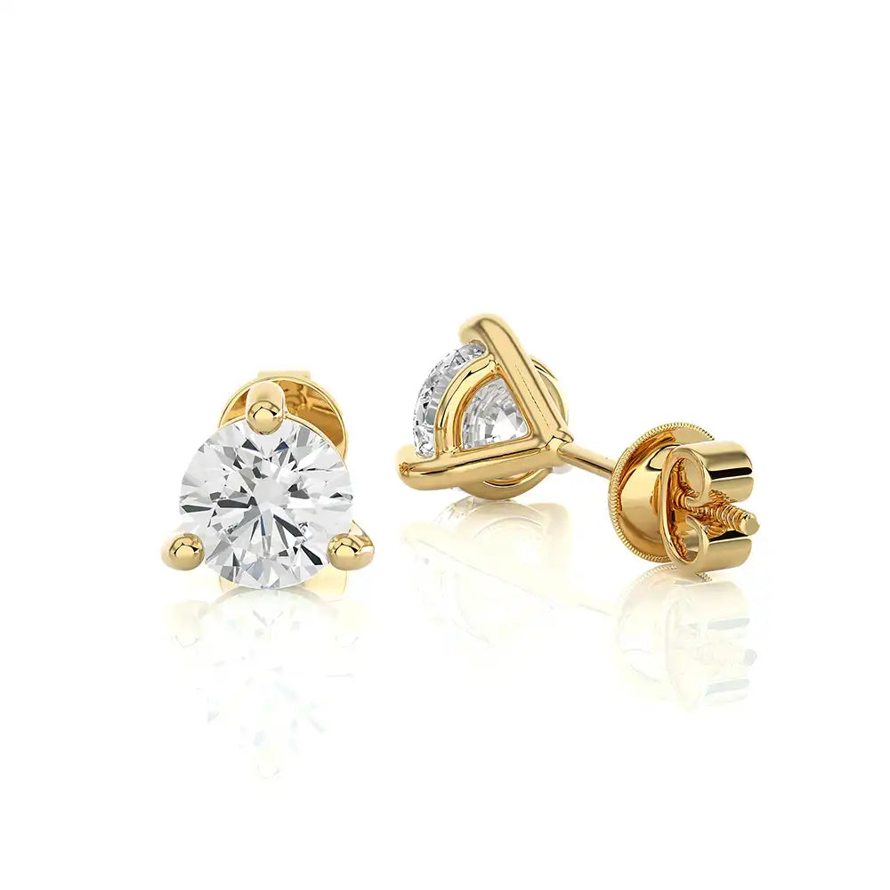 3 CTW Brilliant Lab Grown Certified Diamonds Classic Studs Earrings