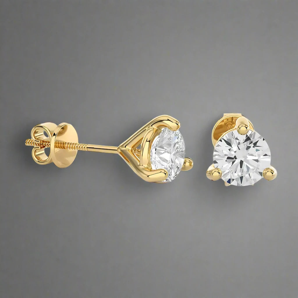 3 CTW Brilliant Lab Grown Certified Diamonds Classic Studs Earrings