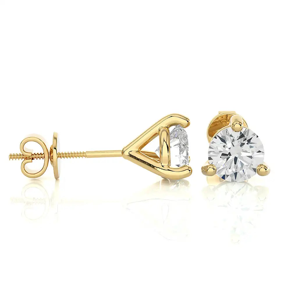 3 CTW Brilliant Lab Grown Certified Diamonds Classic Studs Earrings