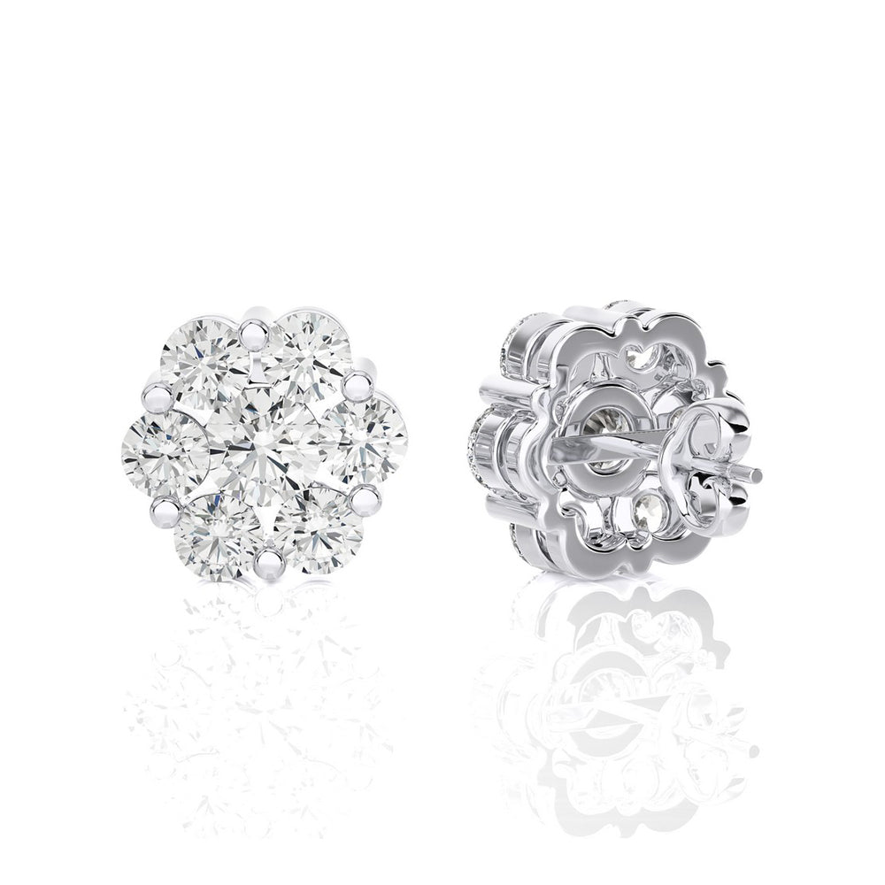 1.00 CTW Diamond Delicate Blossom Stud Earrings