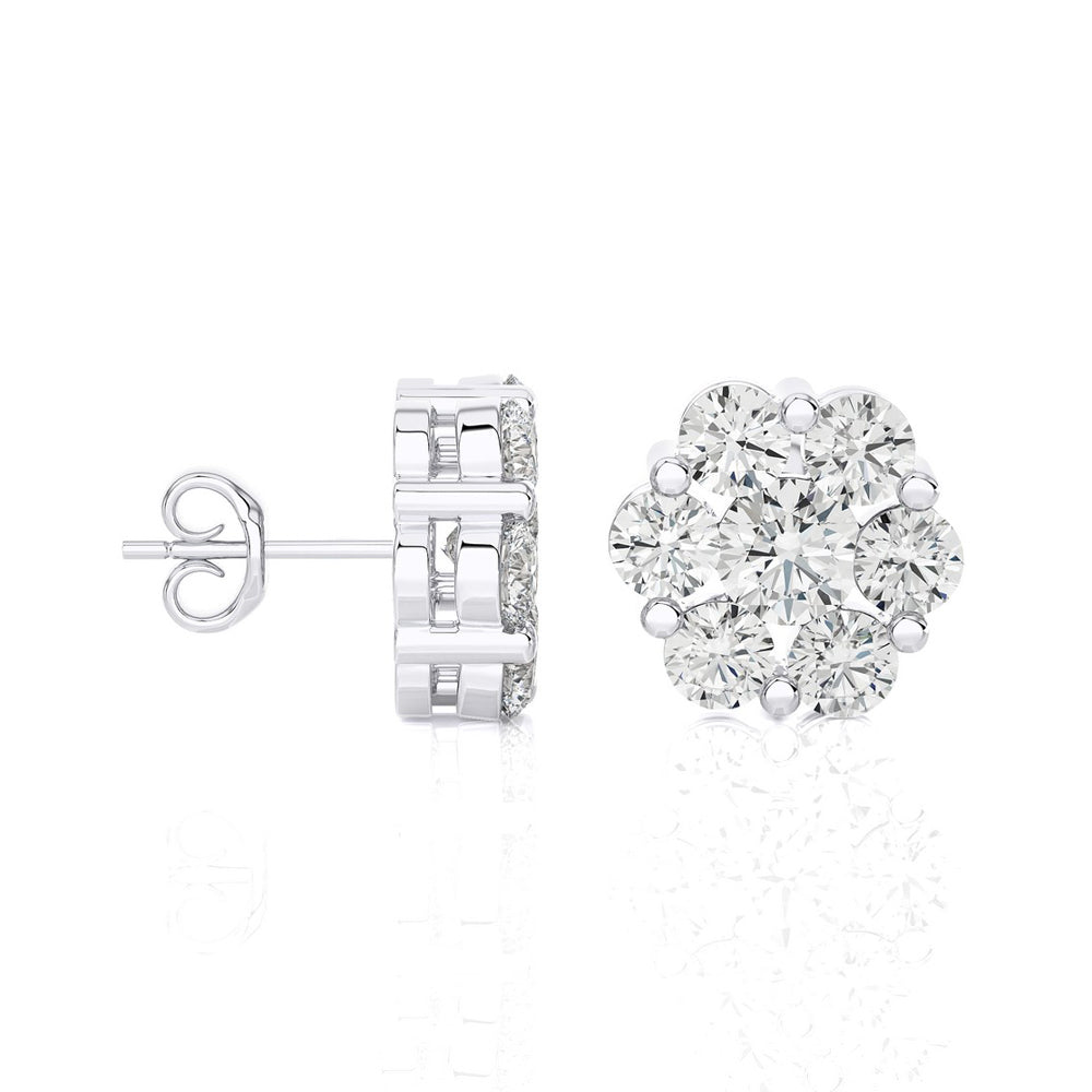 1.00 CTW Diamond Delicate Blossom Stud Earrings