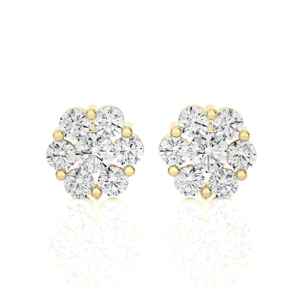 1.00 CTW Diamond Delicate Blossom Stud Earrings