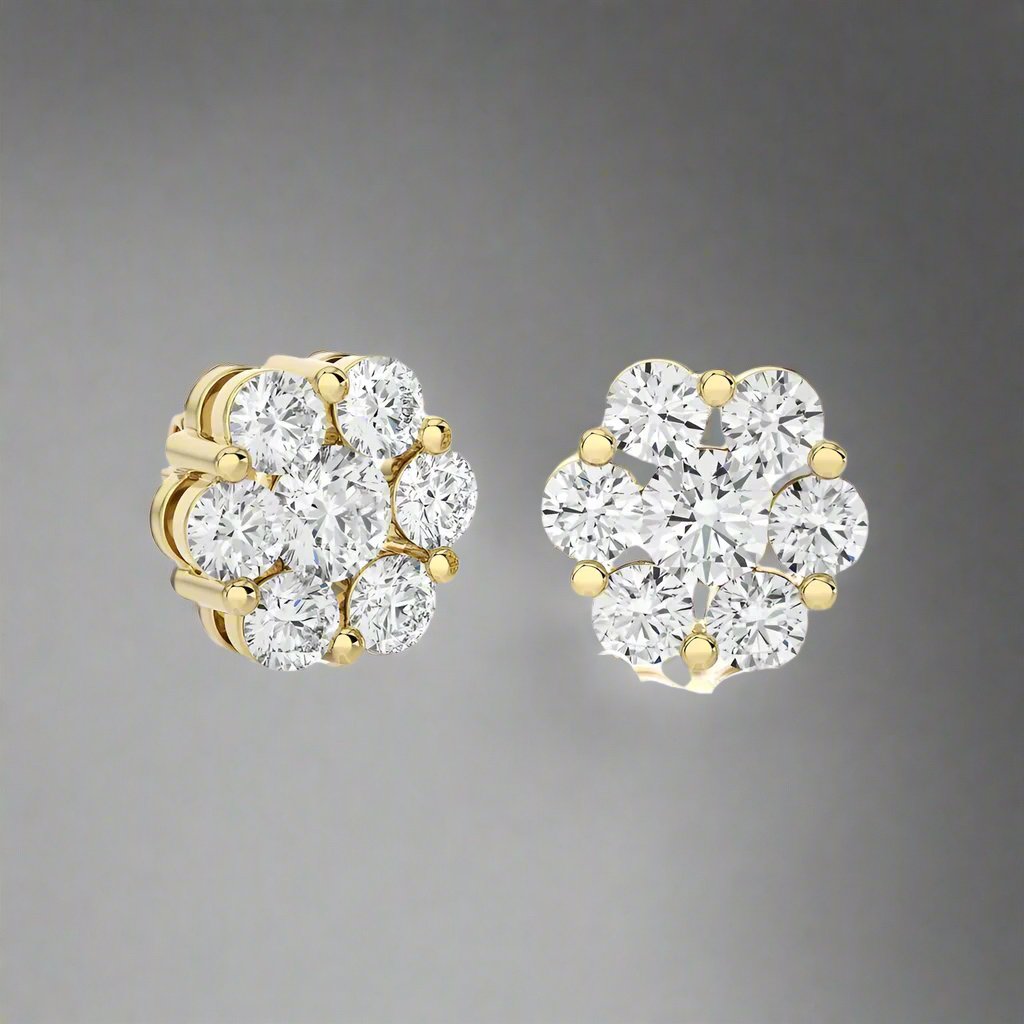 1.00 CTW Diamond Delicate Blossom Stud Earrings