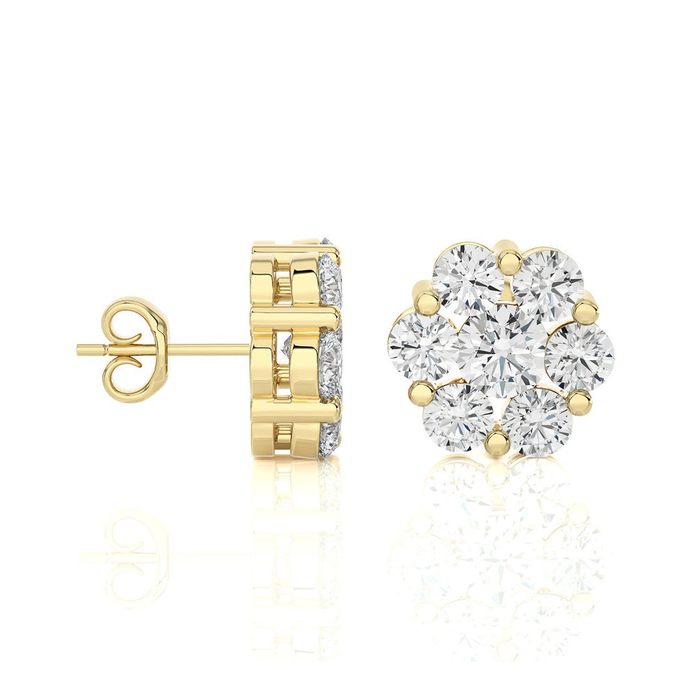 1.00 CTW Diamond Delicate Blossom Stud Earrings