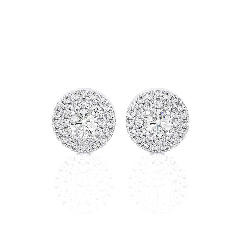 3/8 CTW Round Diamond Solitaire Elegant Halo Studs