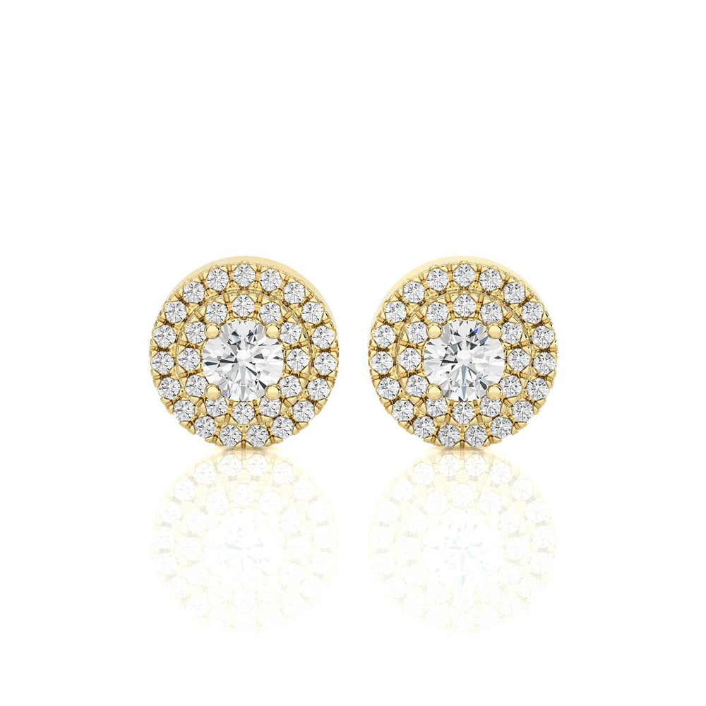 3/8 CTW Round Diamond Solitaire Elegant Halo Studs