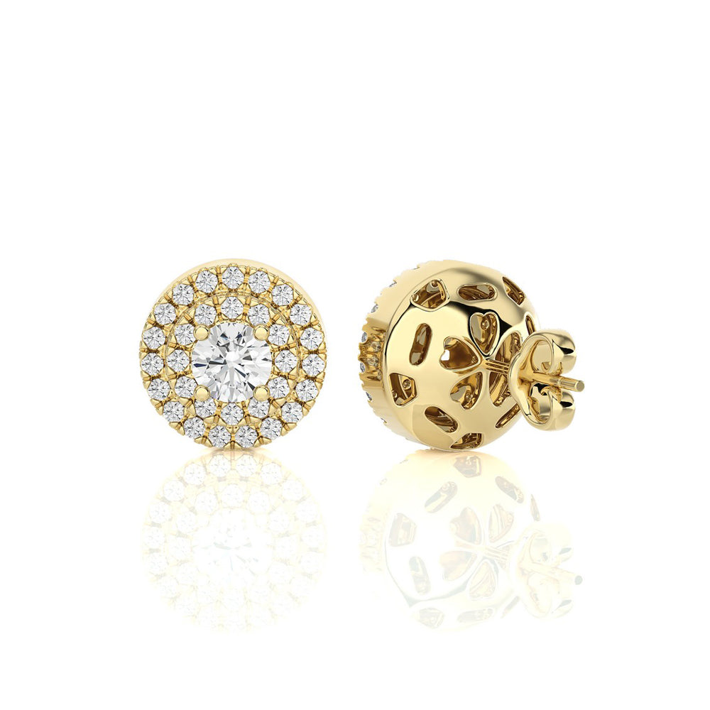 3/8 CTW Round Diamond Solitaire Elegant Halo Studs