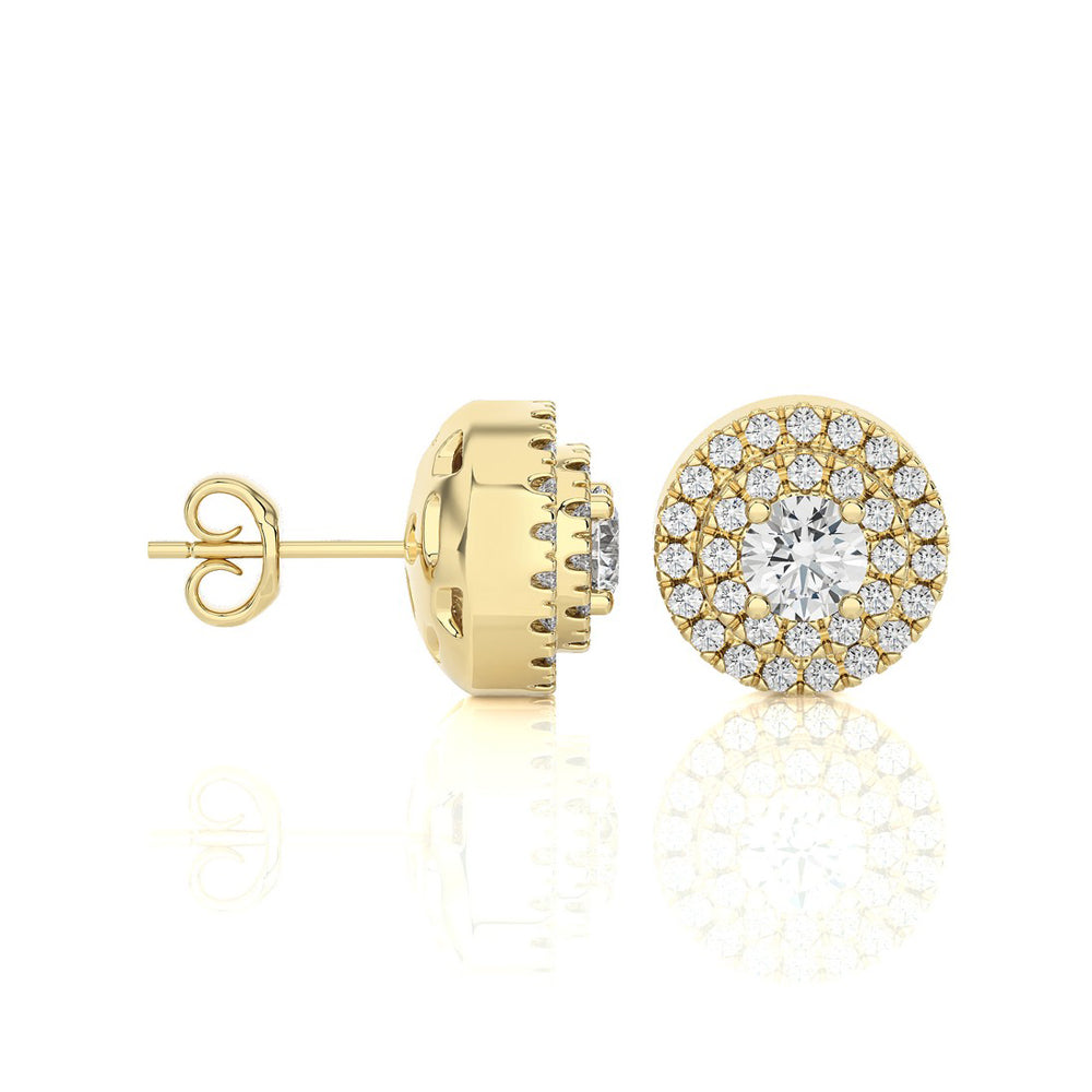 3/8 CTW Round Diamond Solitaire Elegant Halo Studs