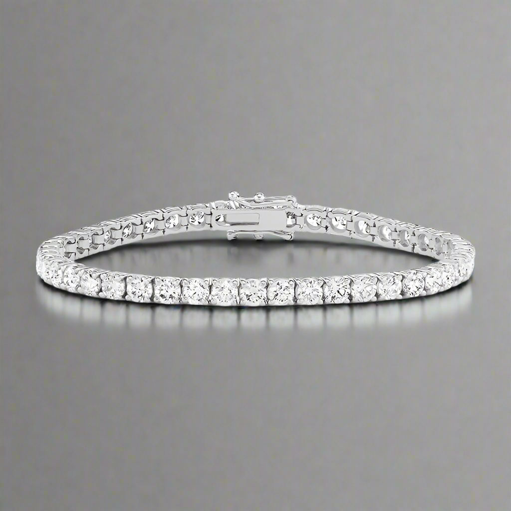 7.0 Cttw Classic Natural Diamond Tennis Bracelet