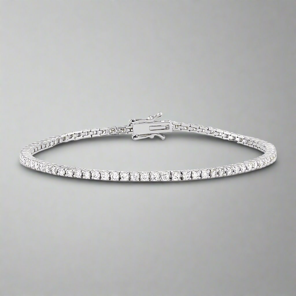 2 Cttw Classic Natural Diamond Tennis Bracelet