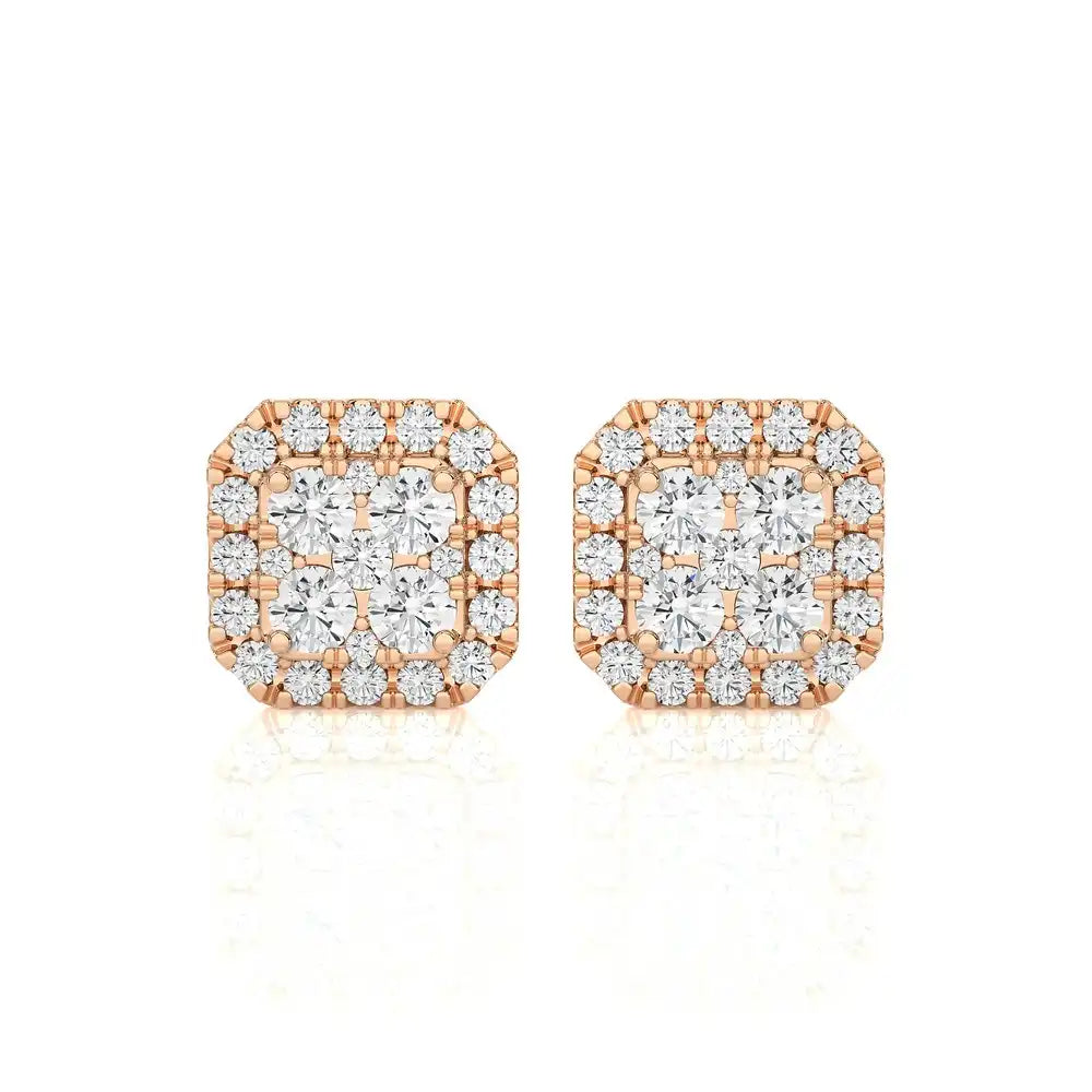 3/4 CTW Diamond Alluring Cushion Classic Stud Earring.