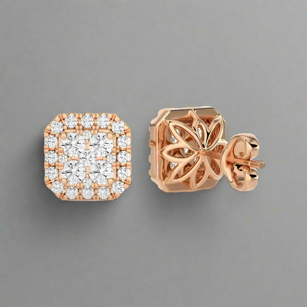 3/4 CTW Diamond Alluring Cushion Classic Stud Earring.